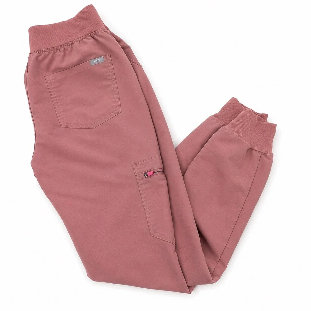 FIGS Catarina Top Zamora Jogger Scrub Set Mauve Pink XS